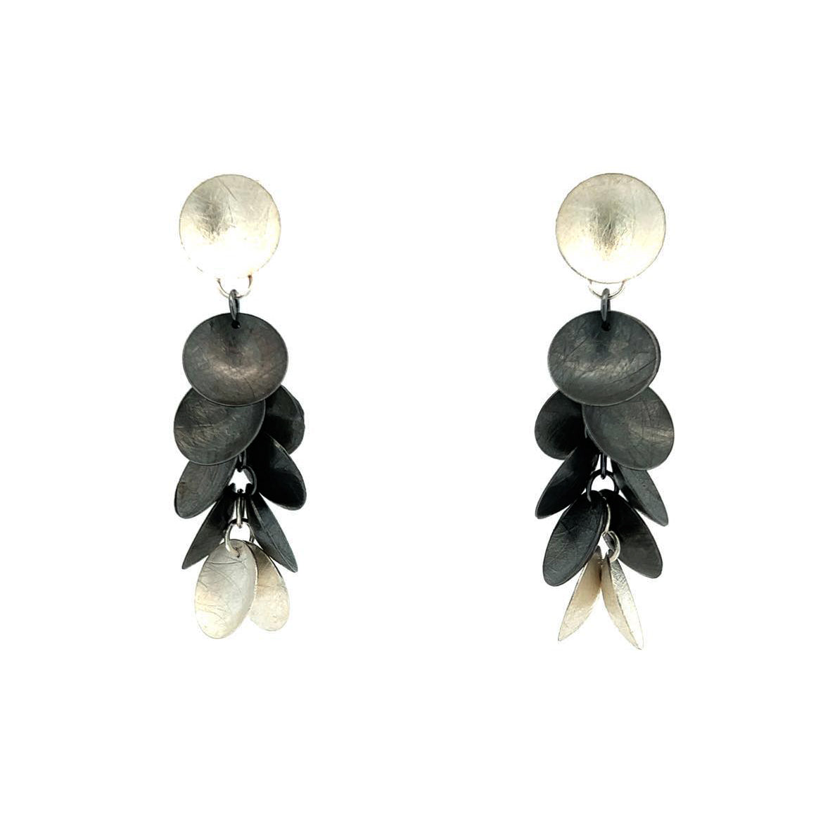 Mysterium Collection Oxidized & Sterling Disc Earrings