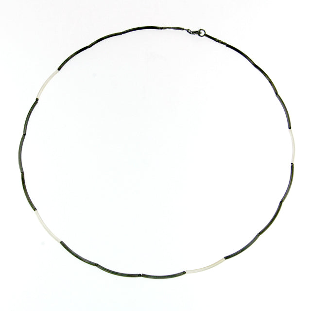 Mysterium Collection Sterling Oxidized Tube Necklace