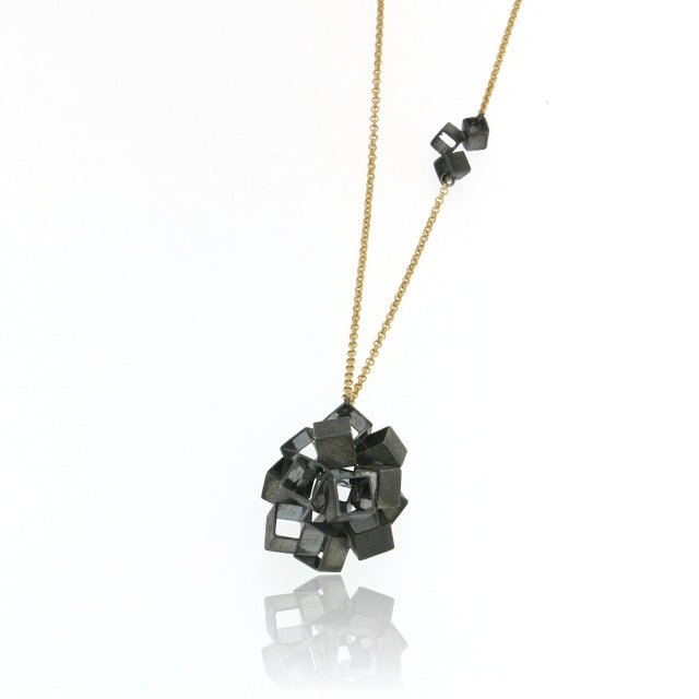 Mysterium Collection Black Cube Cluster Necklace