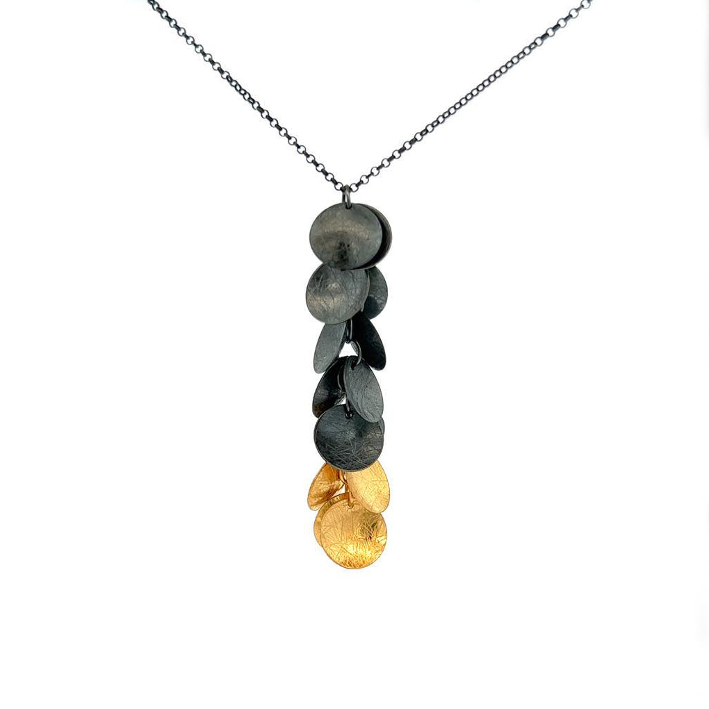 Mysterium Collection Black & Gold "Circles Cluster" Necklace