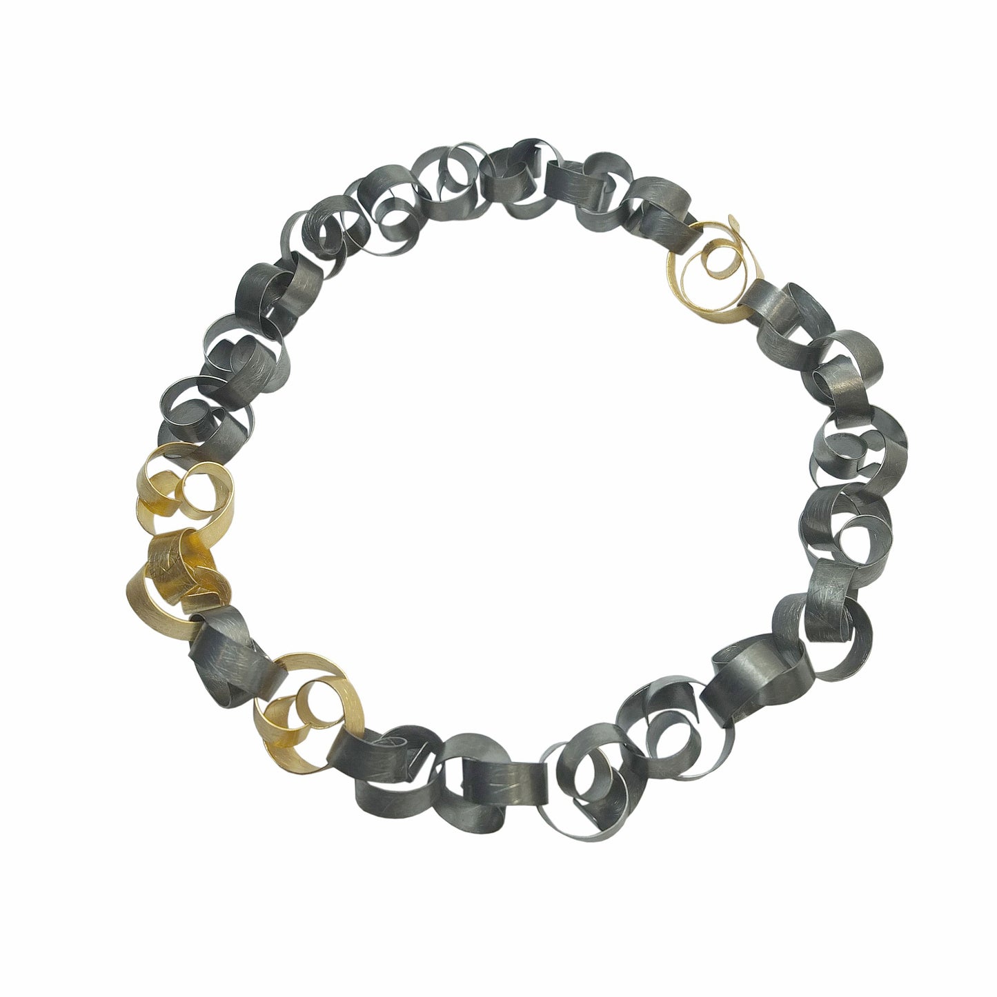 Mysterium Collection Black & Gold "Pretzel" Necklace