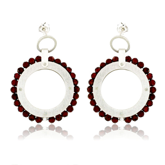 Mysterium Collection Sterling Garnet Earrings