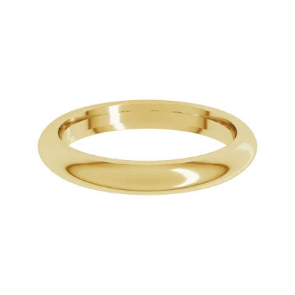 14k Yellow Gold 3mm Domed Band