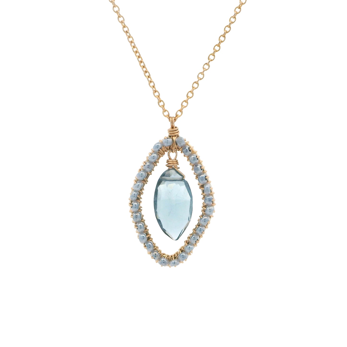 Dana Kellin Collection Blue Quartz & Pearl Necklace