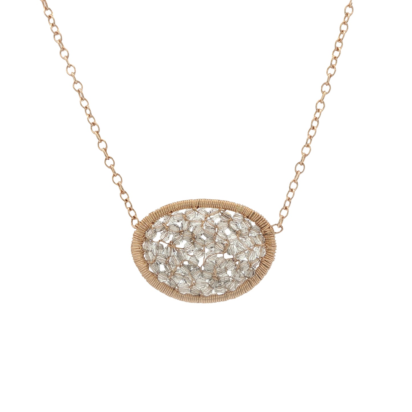 Dana Kellin Collection Woven Gray Crystal Necklace