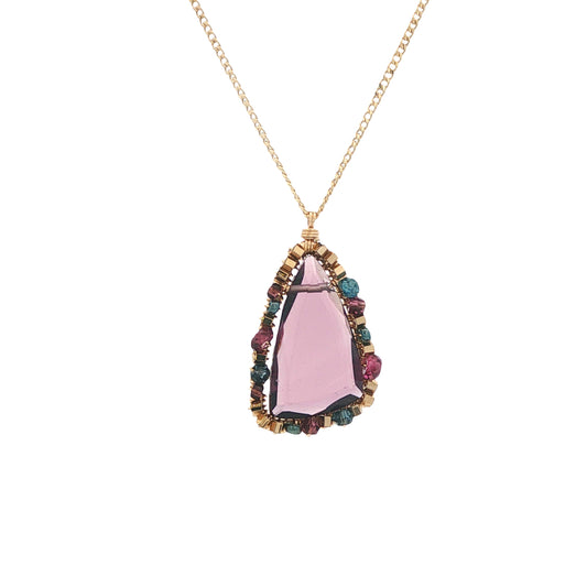 Dana Kellin Collection Garnet & Amethyst Quartz Necklace