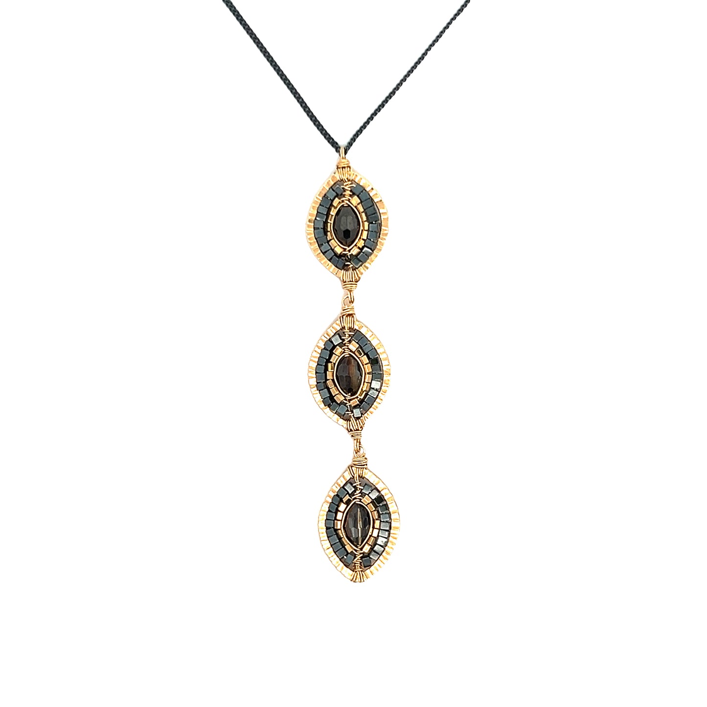 Dana Kellin Collection Hematite & Crystal Necklace
