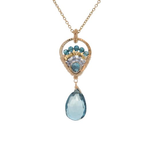 Dana Kellin Collection London Blue Topaz & Crystal Necklace