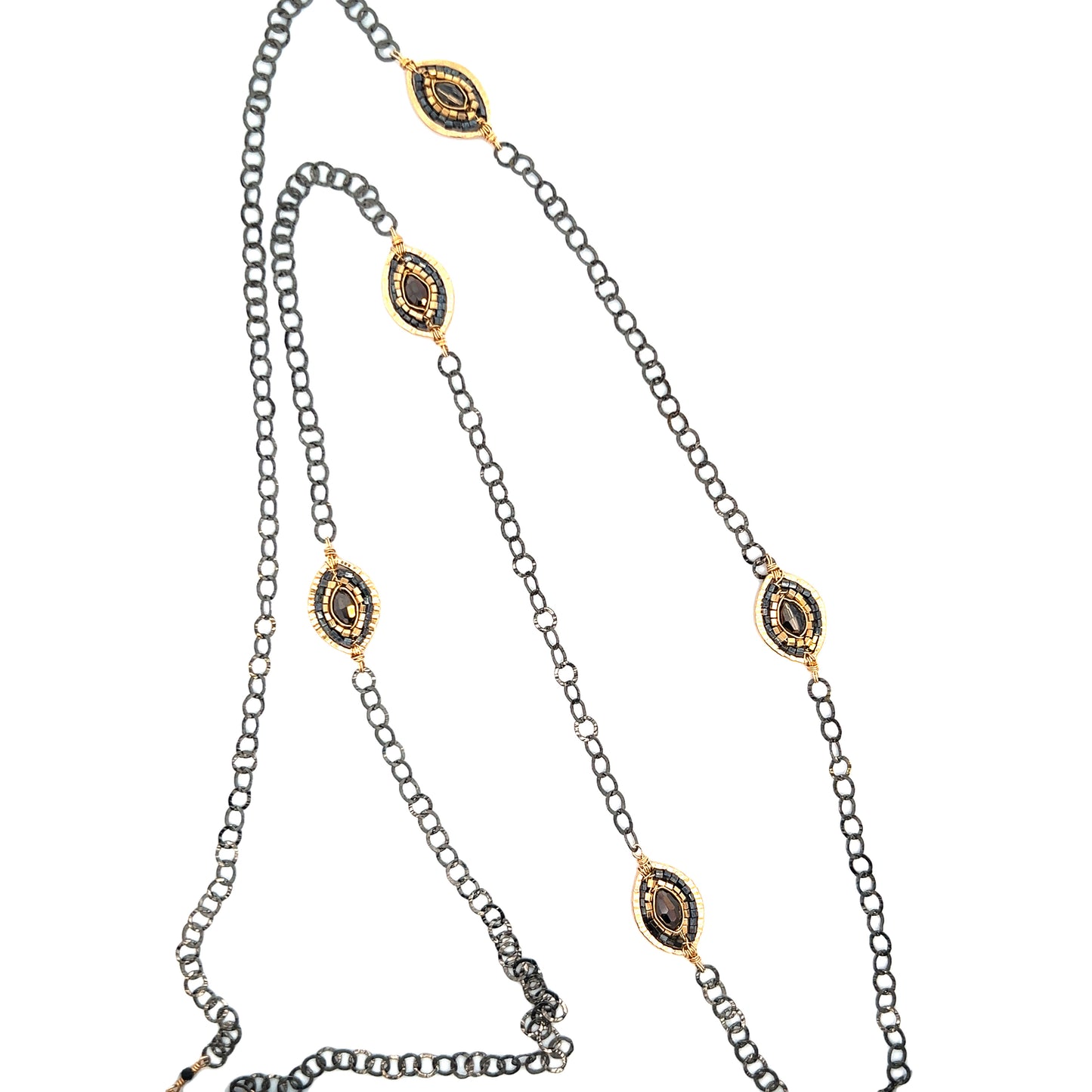 Dana Kellin Collection 34" Hematite & Crystal Necklace