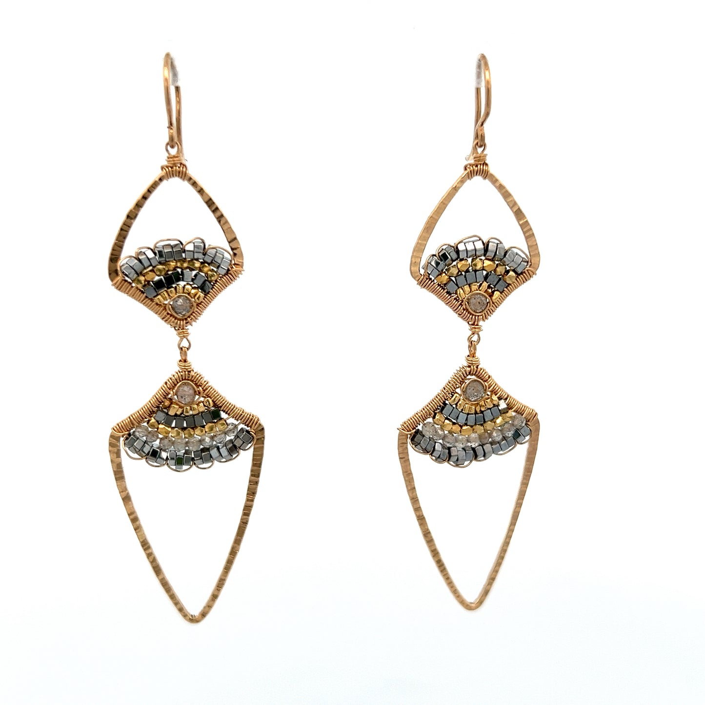 Dana Kellin Collection Hematite & Crystal Earrings
