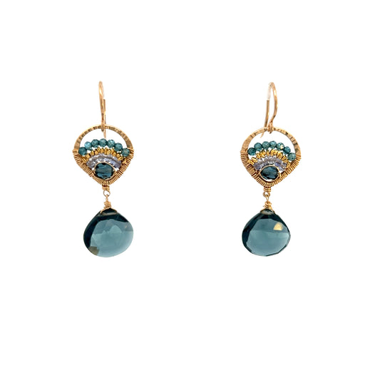 Dana Kellin Collection London Blue Topaz & Crystal Earrings