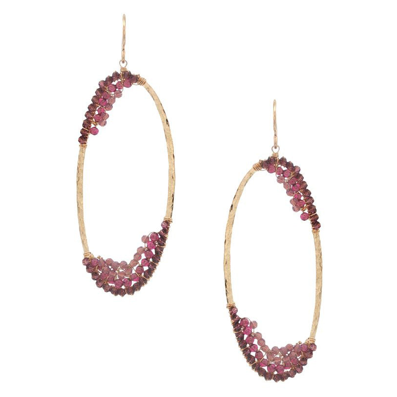 Dana Kellin Collection Garnet & Crystal Earrings
