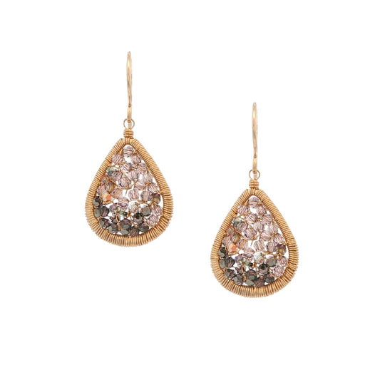 Dana Kellin Collection Woven Garnet & Crystal Earrings