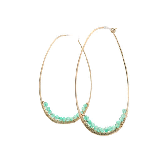 Dana Kellin Collection Green Onyx Hoop Earrings