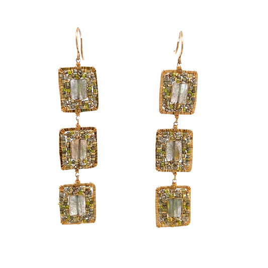 Dana Kellin Collection Labradorite & Crystal Earrings