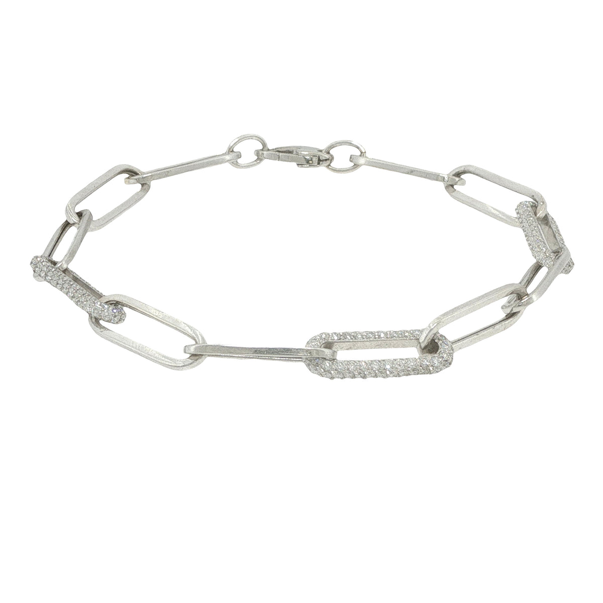 18K Gold 6.3ctw Diamond Paperclip Bracelet