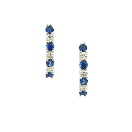 14K White Gold Sapphire & Diamond Earrings