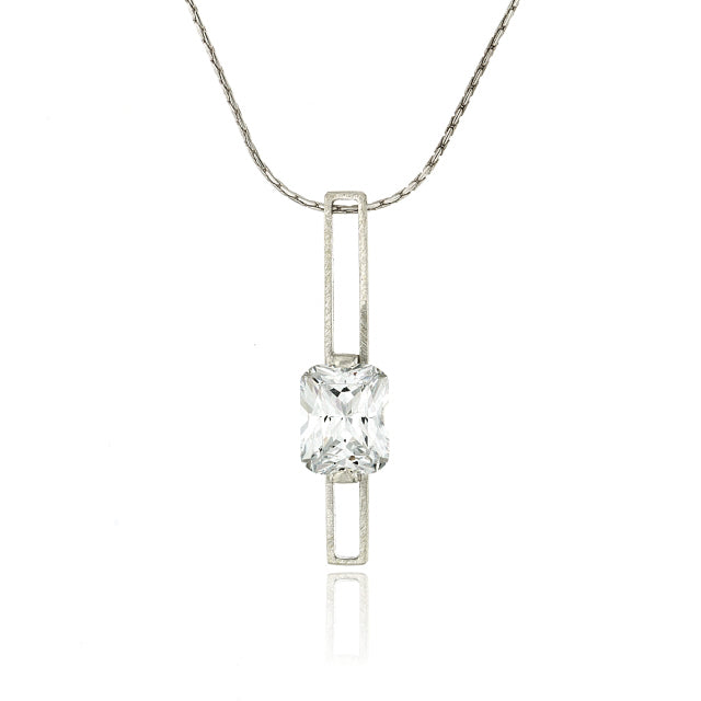 Mysterium Collection Cubic Zirconia Sterling Silver Pendant