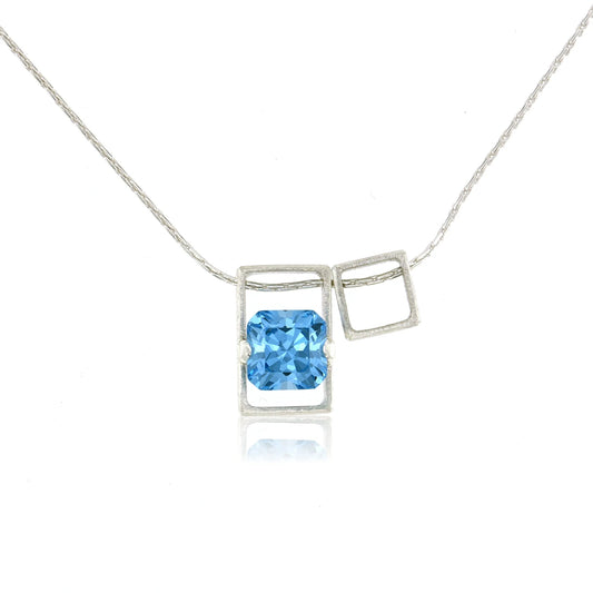 Mysterium Collection Sterling Rectangle Necklace