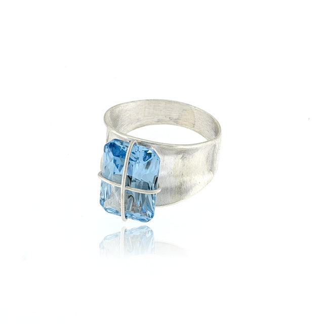 Mysterium Collection Sterling Aqua Synthetic Spinel Ring