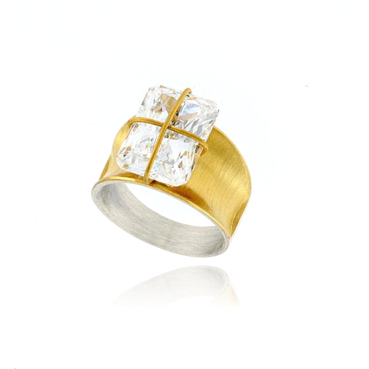 Mysterium Collection Sterling Vermeil Cubic Zirconia Ring