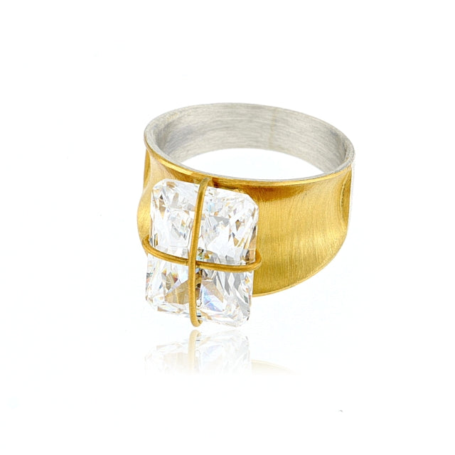 Mysterium Collection Sterling Vermeil Cubic Zirconia Ring