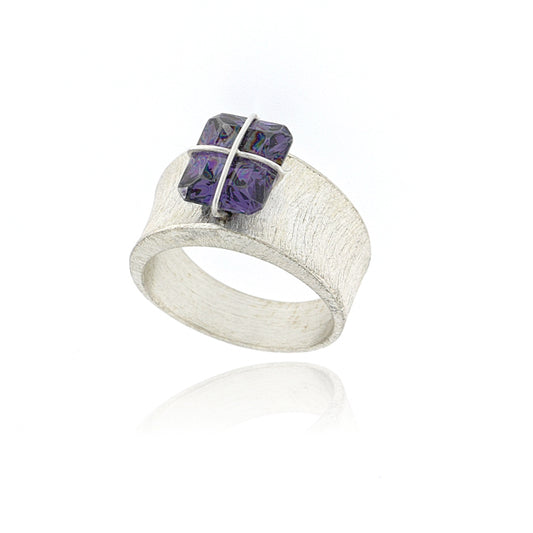 Mysterium Collection Sterling Amethyst CZ Ring