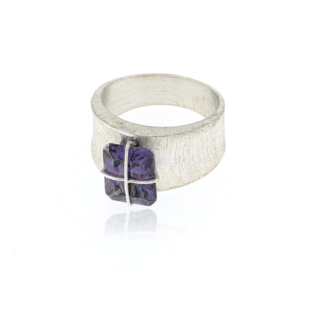 Mysterium Collection Sterling Amethyst CZ Ring