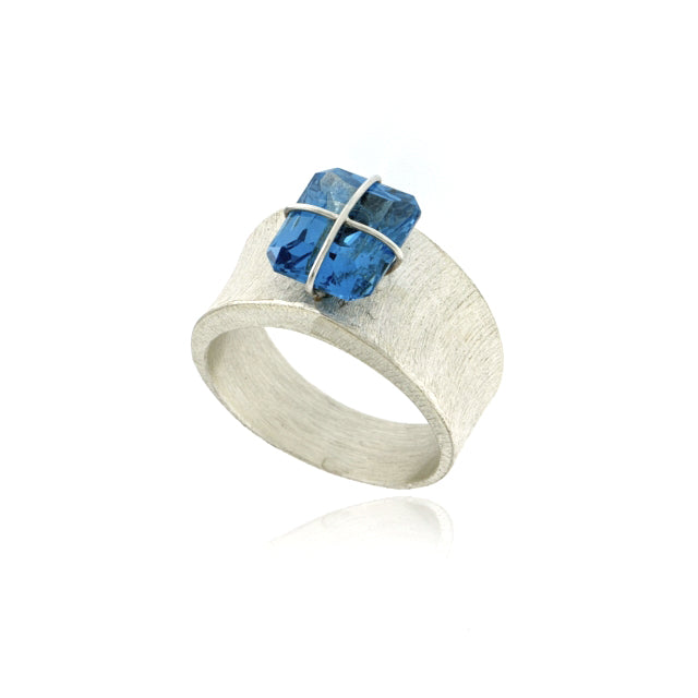 Mysterium Collection Sterling Blue Cubic Zirconia Ring