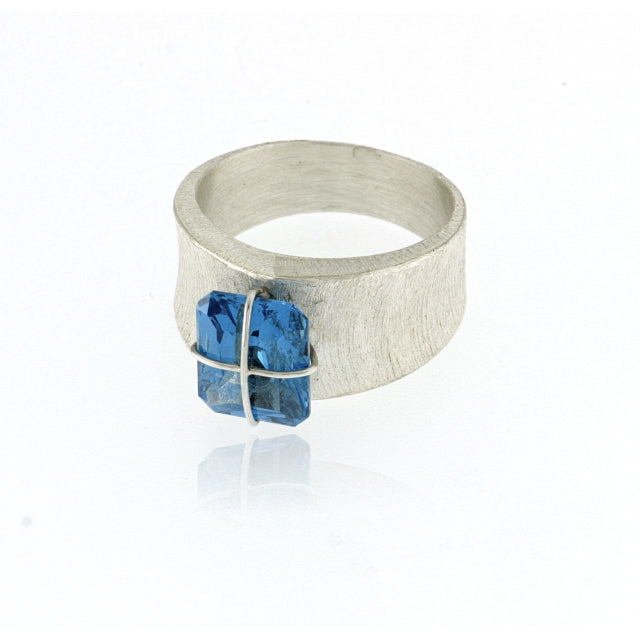 Mysterium Collection Sterling Blue Cubic Zirconia Ring