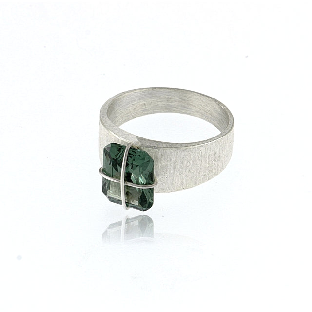 Mysterium Collection Sterling Green Synthetic Spinel Ring