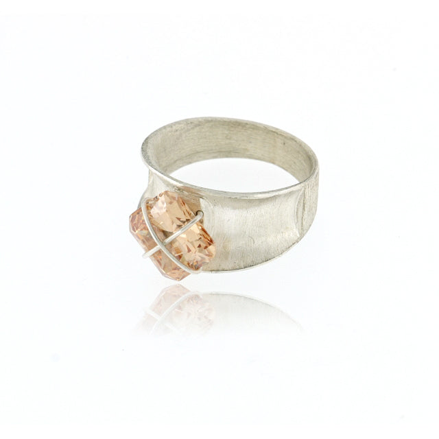 Mysterium Collection Sterling Champagne Cubic Zirconia Ring