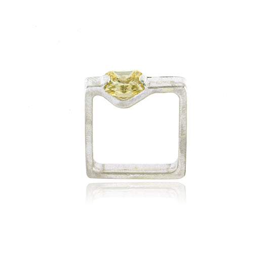 Mysterium Collection Sterling Yellow CZ Ring