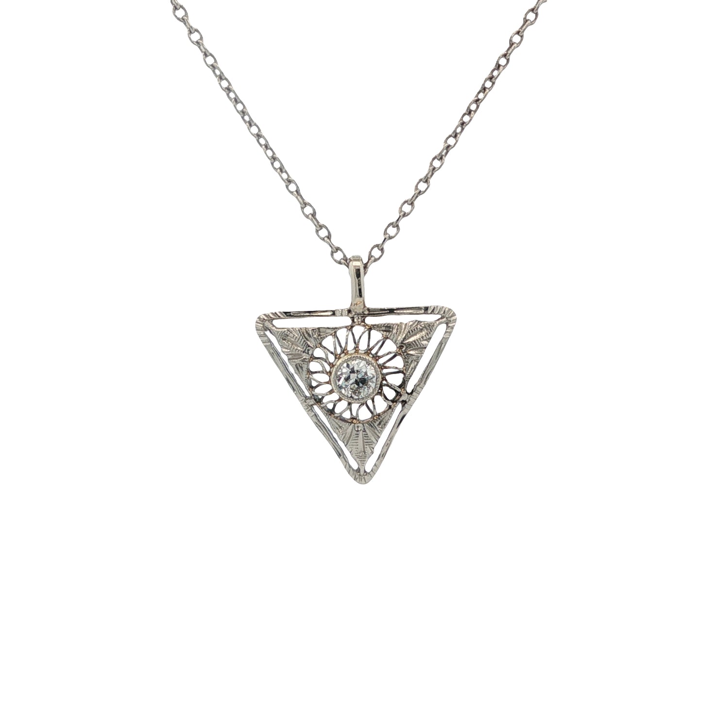 Estate Collection 14K Diamond Art Deco Pendant