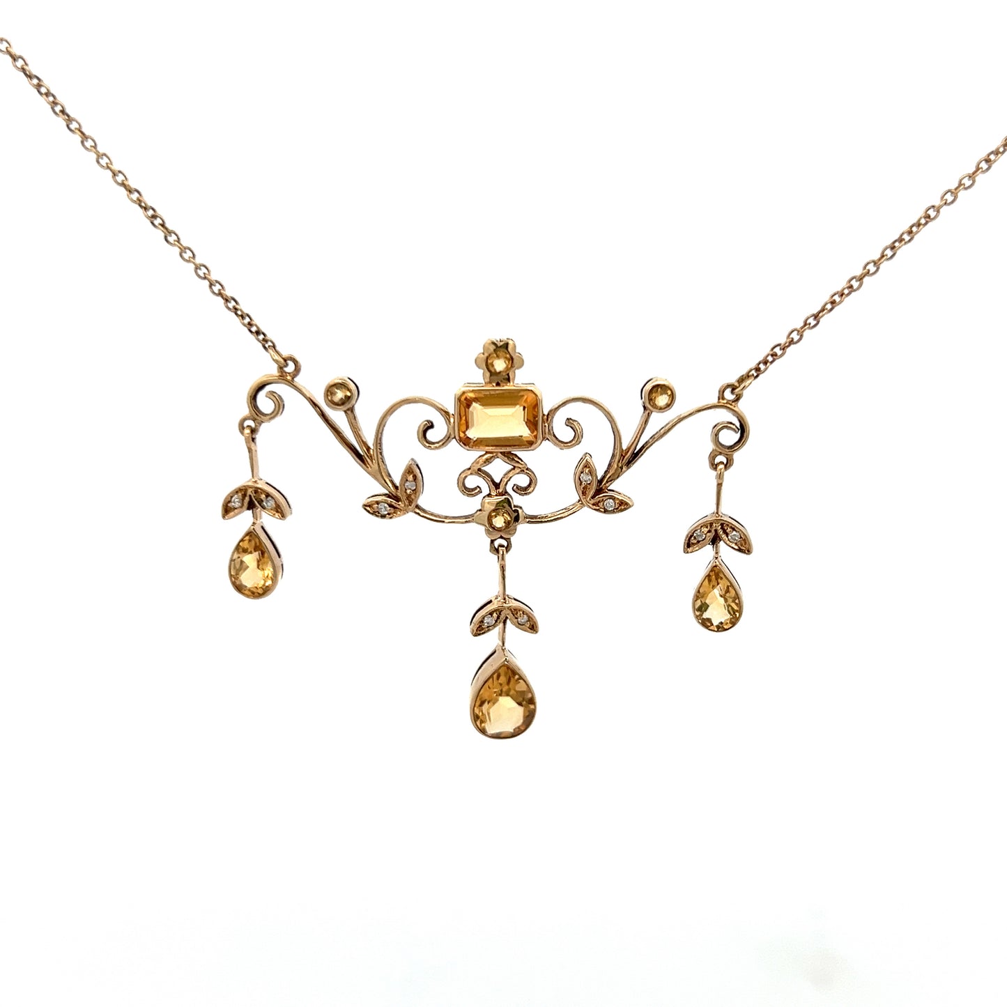 Estate Collection Art Nouveau Citrine Necklace