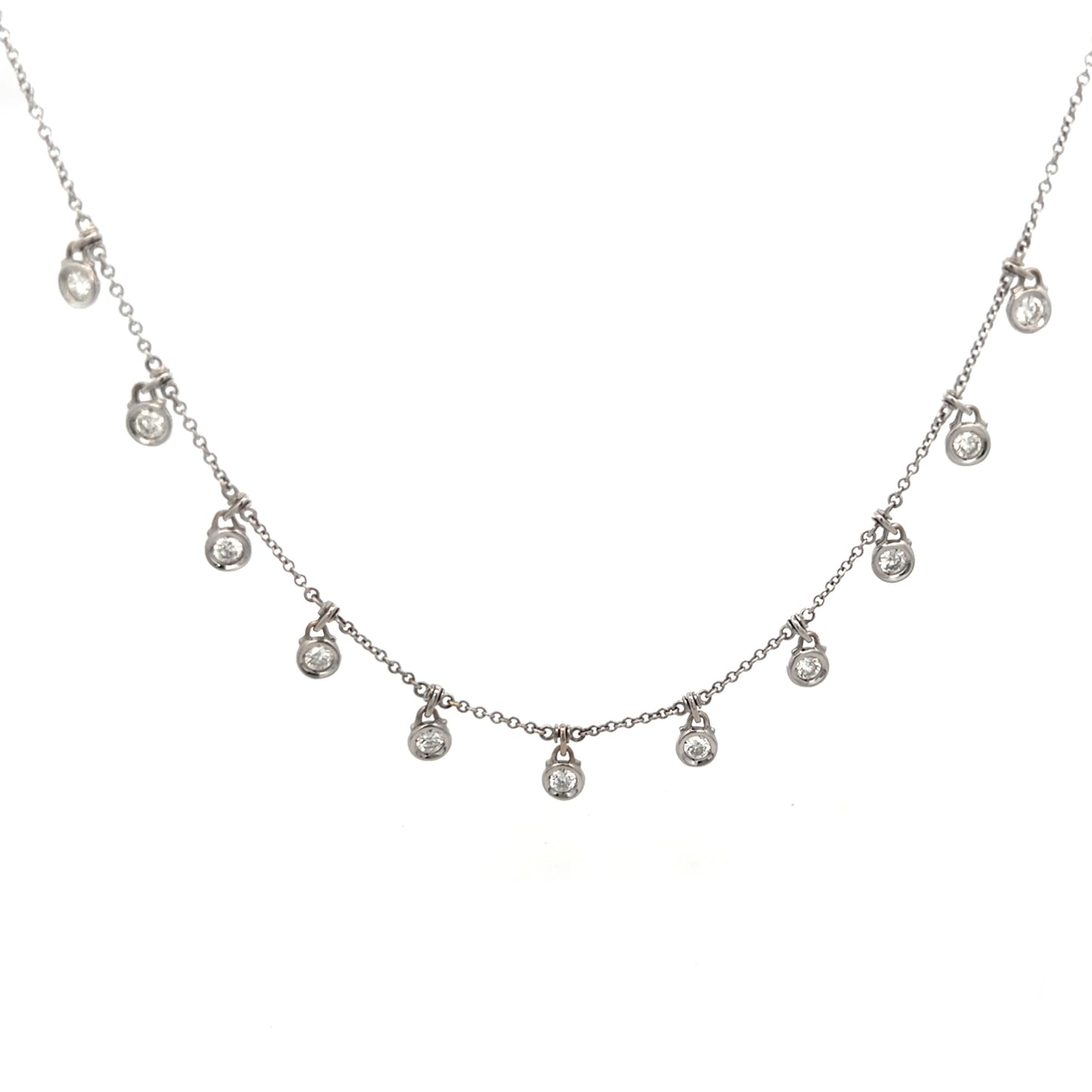 Estate Collection Vintage 18k Diamond Stations Necklace