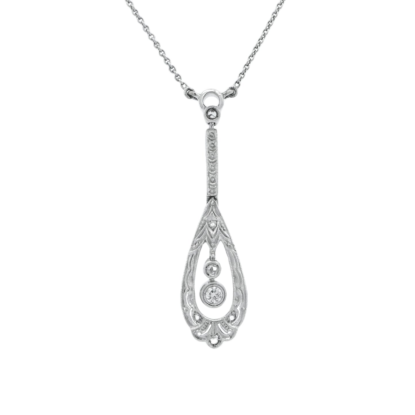 Estate Collection 18K Diamond Art Deco Pendant