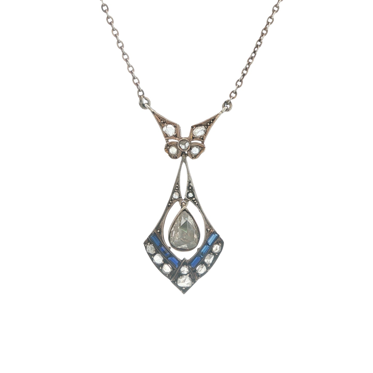 Estate Collection Edwardian Sapphire & Diamond Pendant