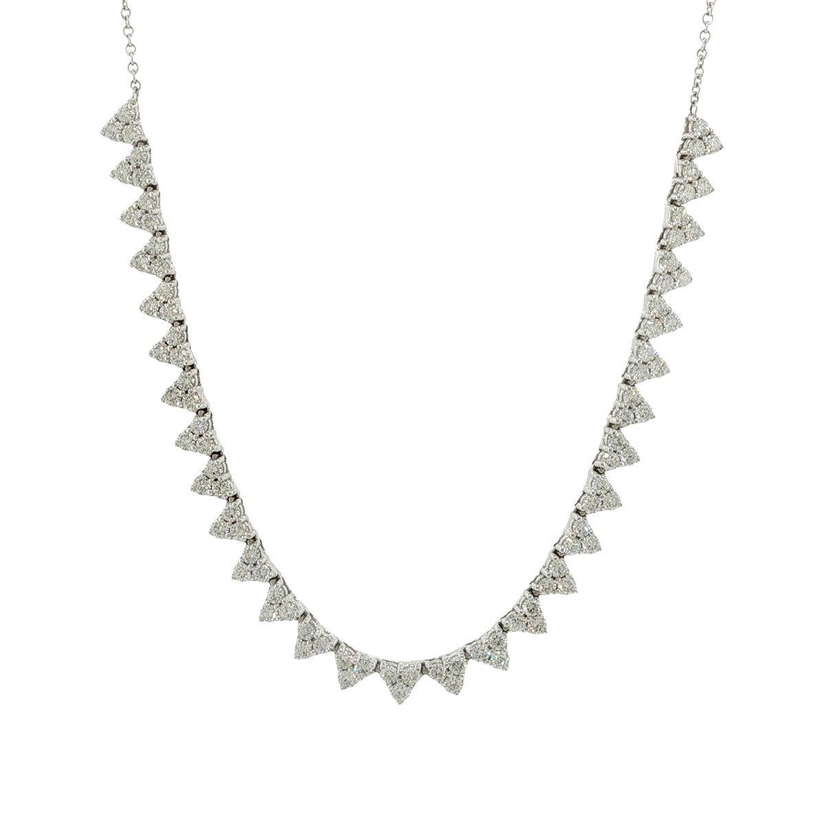 14K Gold 3.26CT Diamond Chevron Fringe Necklace