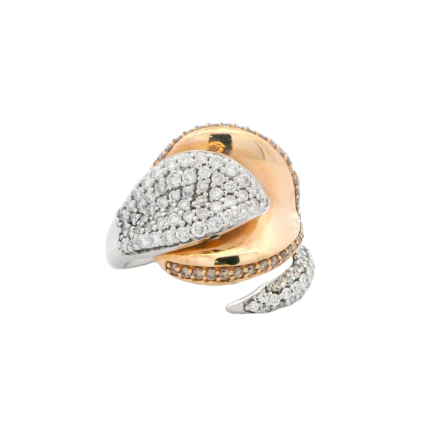 Estate Collection Retro 18k Diamond Swirl Ring