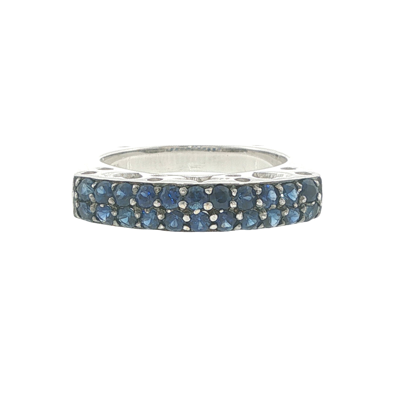 Vintage 18K Sapphire Squared Stacking Ring