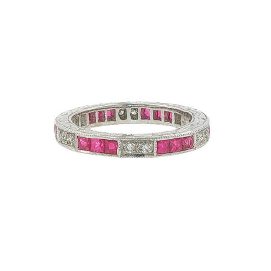 Estate Collection Ruby & Diamond Eternity Band