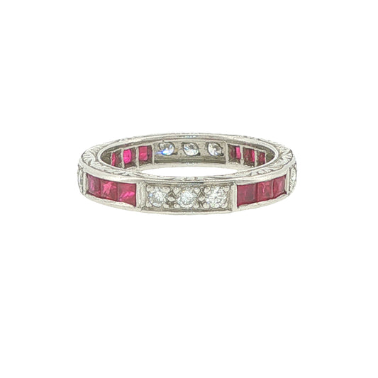 Estate Collection Ruby & Diamond Eternity Band