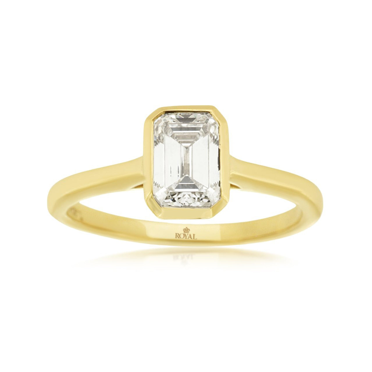 14k 1.0ct Lab-Created Emerald Cut Diamond Ring