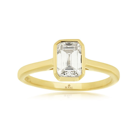 14k 1.0ct Lab-Created Emerald Cut Diamond Ring