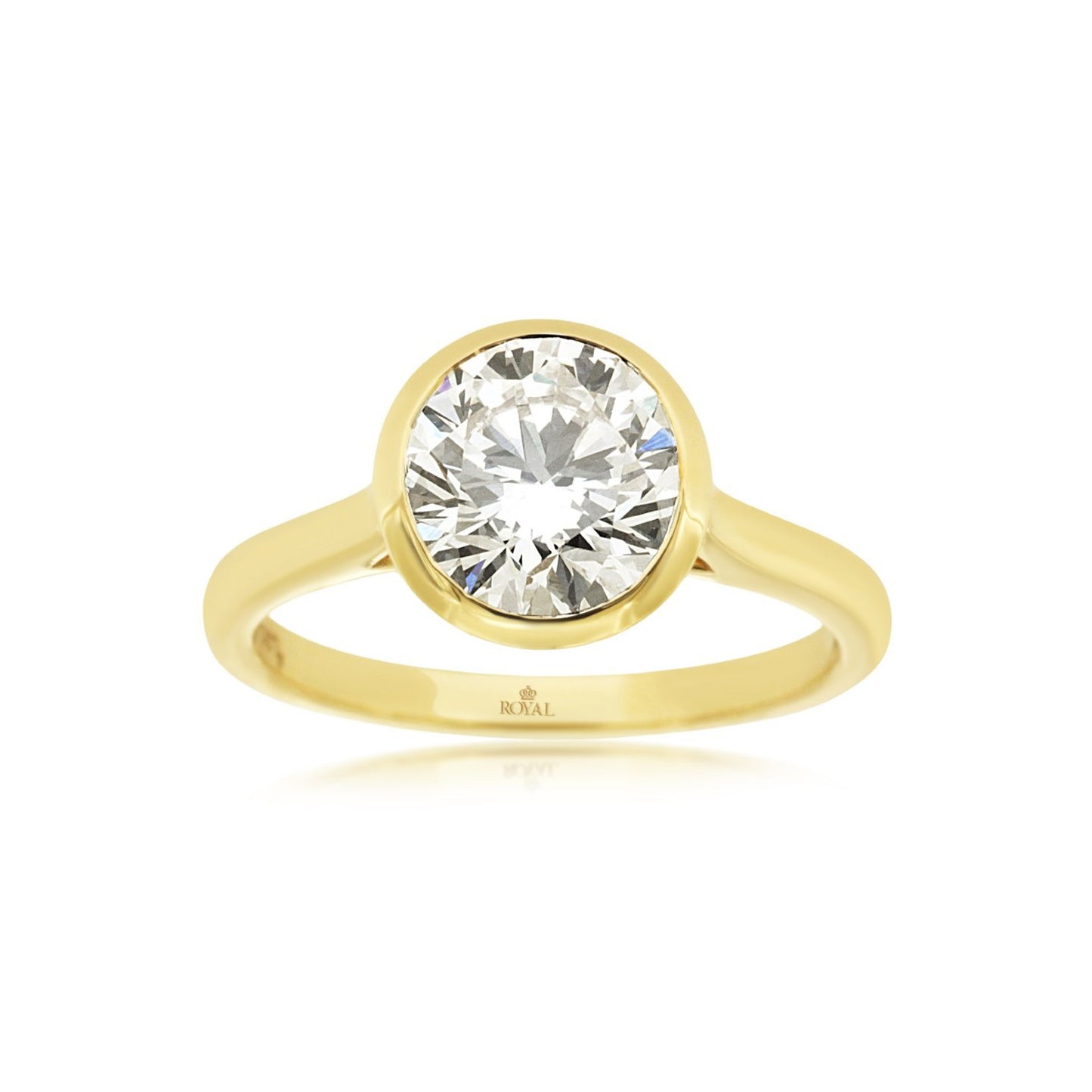 14k 2.0ct Lab-Created Round Brilliant Diamond Ring
