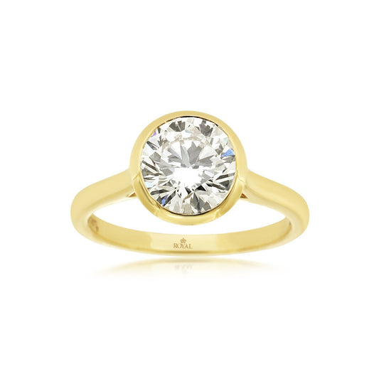 14k 2.0ct Lab-Created Round Brilliant Diamond Ring