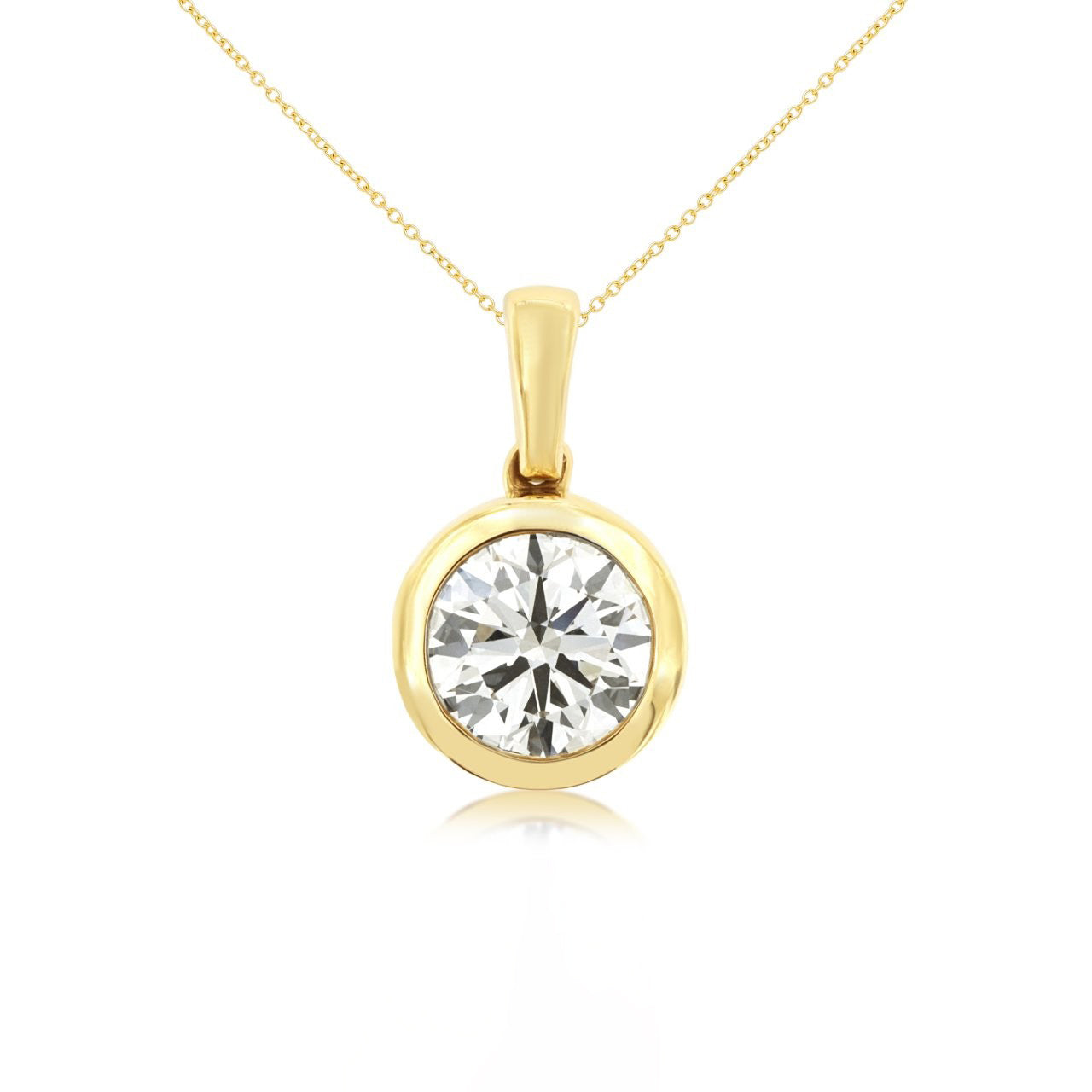 14k 2.0ct Lab-Created Round Brilliant Diamond Solitaire Pendant