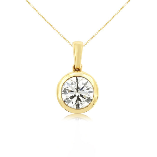 14k 2.0ct Lab-Created Round Brilliant Diamond Solitaire Pendant