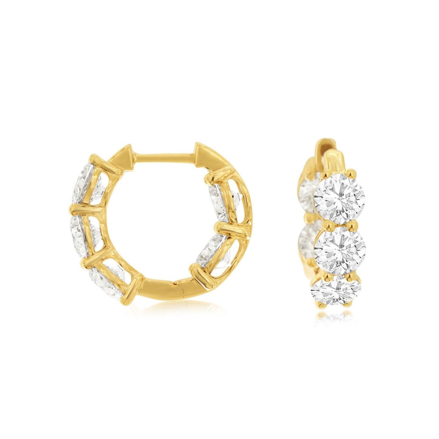 14k 5.2ct Lab-Created Diamond Round Hoop Earrings